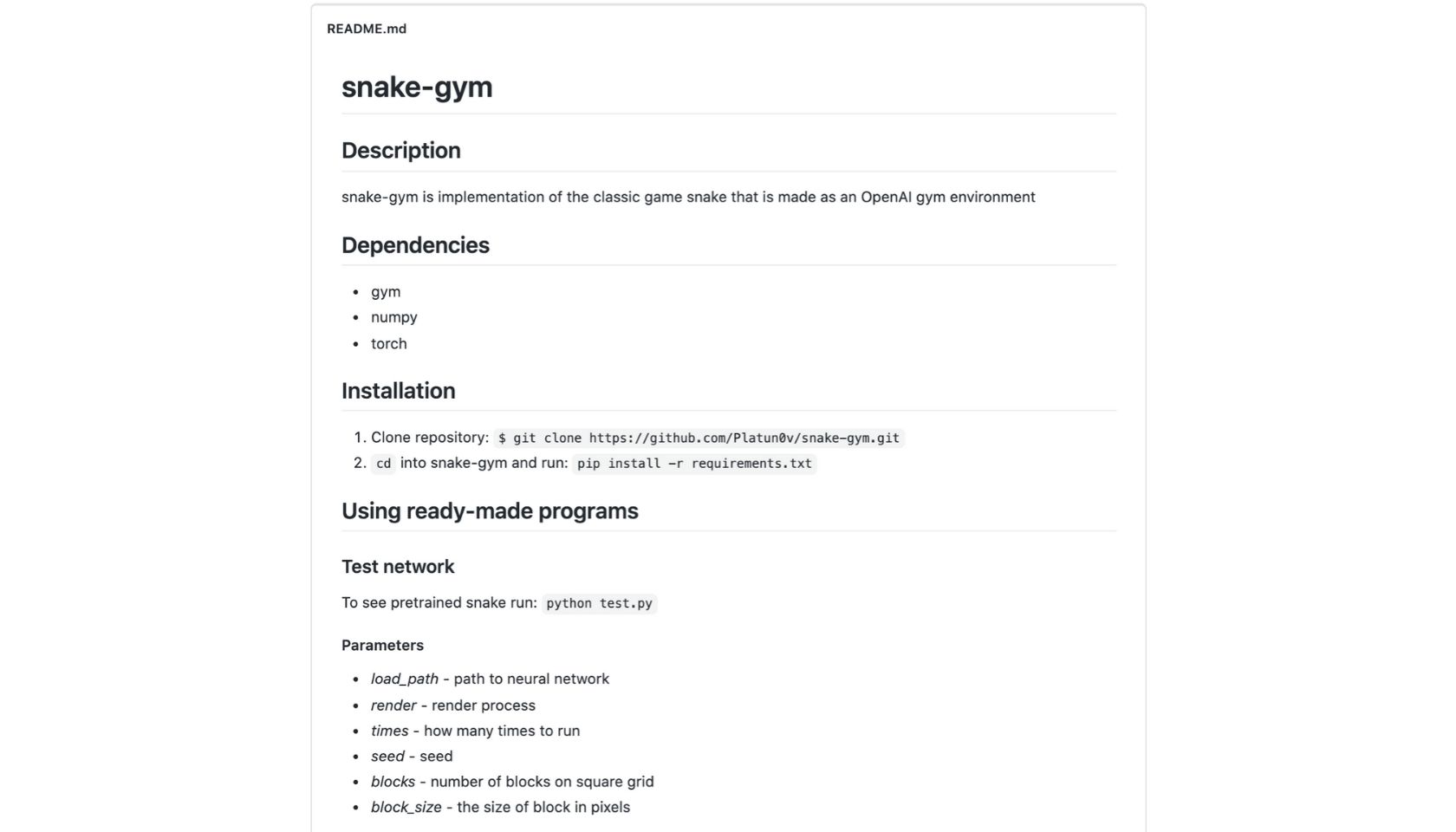 snake-gym